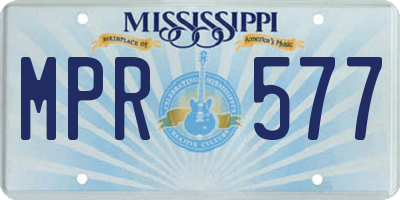 MS license plate MPR577