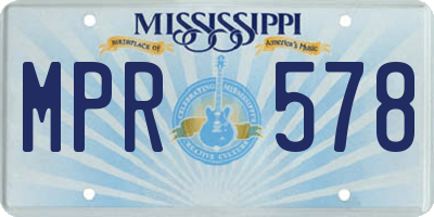 MS license plate MPR578