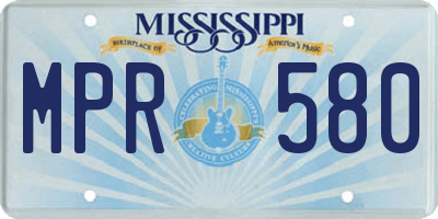 MS license plate MPR580