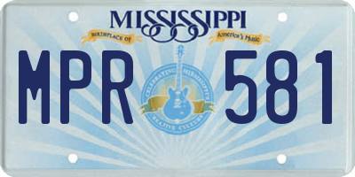 MS license plate MPR581