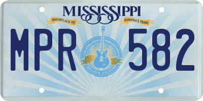 MS license plate MPR582