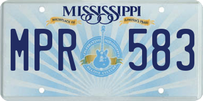 MS license plate MPR583