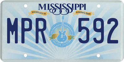 MS license plate MPR592