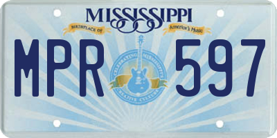 MS license plate MPR597