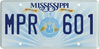 MS license plate MPR601