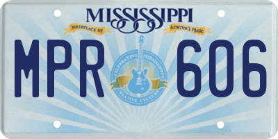 MS license plate MPR606