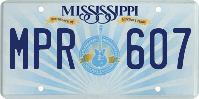 MS license plate MPR607