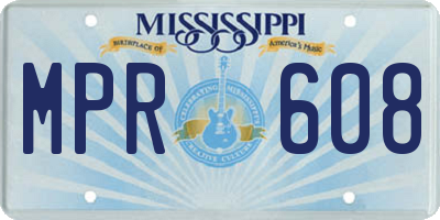 MS license plate MPR608
