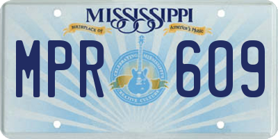 MS license plate MPR609