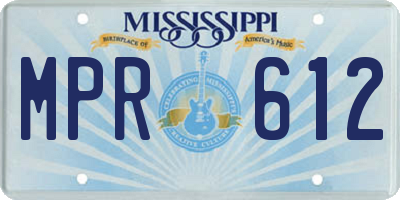 MS license plate MPR612