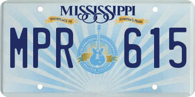 MS license plate MPR615