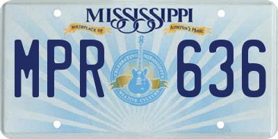 MS license plate MPR636