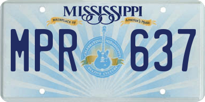 MS license plate MPR637