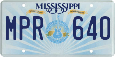 MS license plate MPR640