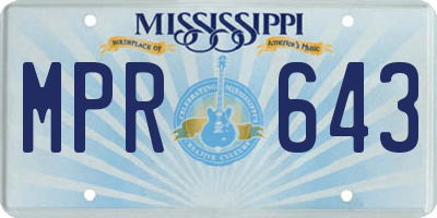MS license plate MPR643