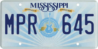 MS license plate MPR645