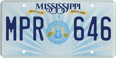 MS license plate MPR646