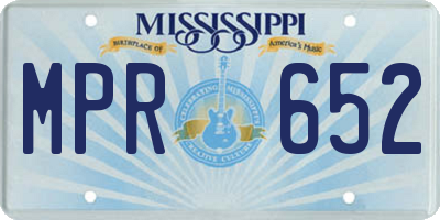 MS license plate MPR652
