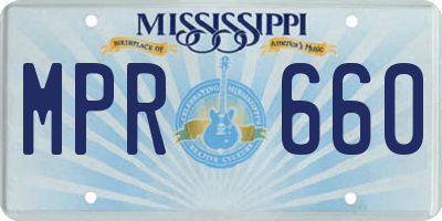 MS license plate MPR660