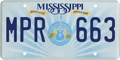 MS license plate MPR663