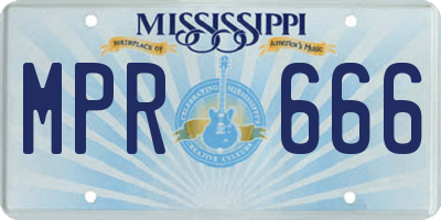 MS license plate MPR666