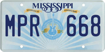 MS license plate MPR668