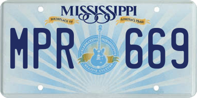 MS license plate MPR669