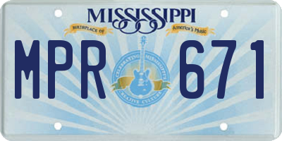 MS license plate MPR671