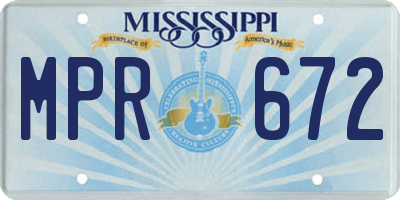 MS license plate MPR672