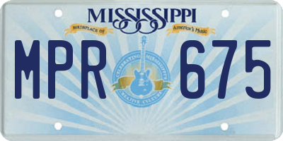 MS license plate MPR675