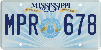 MS license plate MPR678
