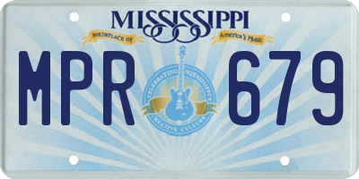 MS license plate MPR679