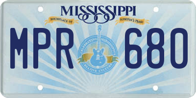 MS license plate MPR680