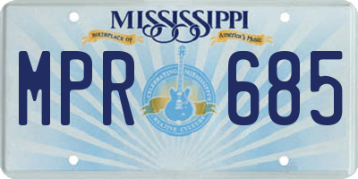MS license plate MPR685