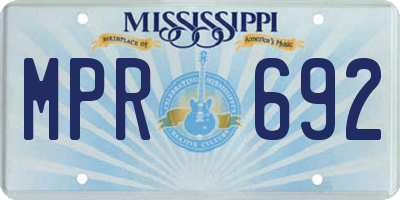 MS license plate MPR692