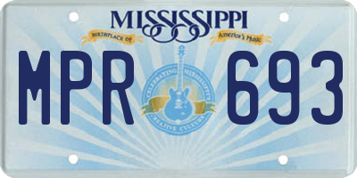 MS license plate MPR693