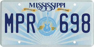 MS license plate MPR698