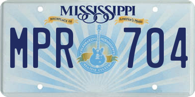 MS license plate MPR704