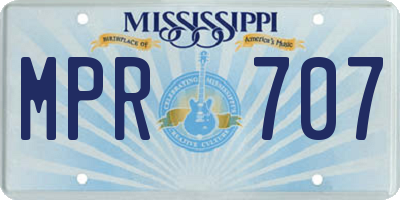 MS license plate MPR707