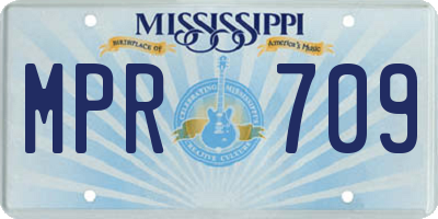 MS license plate MPR709