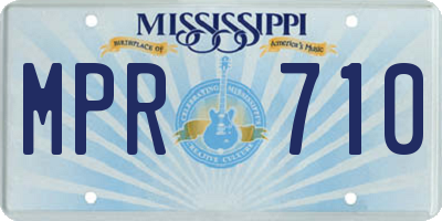 MS license plate MPR710