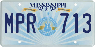 MS license plate MPR713