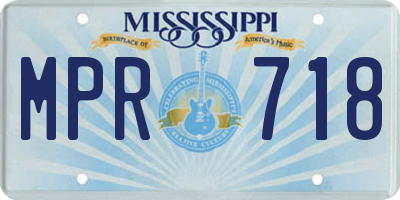 MS license plate MPR718