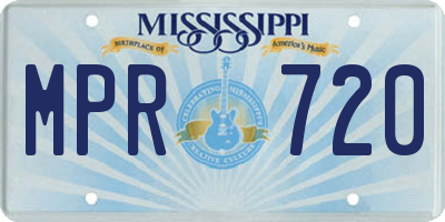 MS license plate MPR720