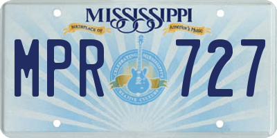 MS license plate MPR727