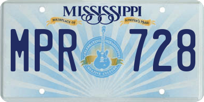 MS license plate MPR728