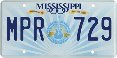 MS license plate MPR729