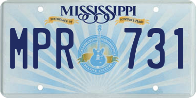 MS license plate MPR731