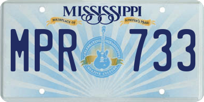 MS license plate MPR733
