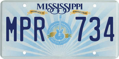 MS license plate MPR734